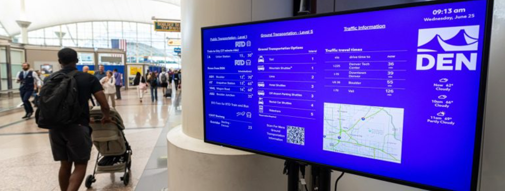 Transit screen in airport