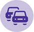Purple icon of cars